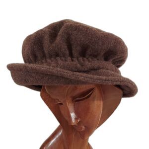 Slouchy Cloche Cap Hat Wool Blend Boho Hat Vintage Brown size M